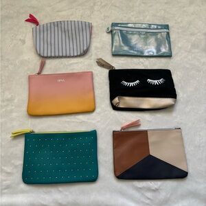 Set of 6 Ipsy makeup bags